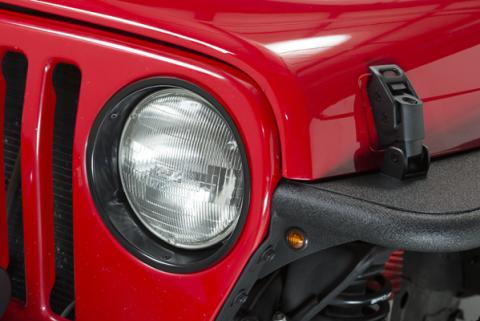 Jeep TJ Headlight Bezels Pair 97-06 Wrangler TJ Powdercoat Black Kentrol