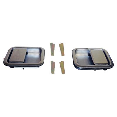 Chrome Exterior Door Handle Kit for 82-06 Jeep CJs, YJ, TJ w/ Full Steel Doors Crown Automotive