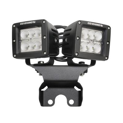 XE Hard Top Light Mount for two 3 Inch x 3 Inch LED Cube Lights Textured Black 2018-2026 Jeep Wrangler JL 2020-2025 Jeep Gladiator Go Rhino
