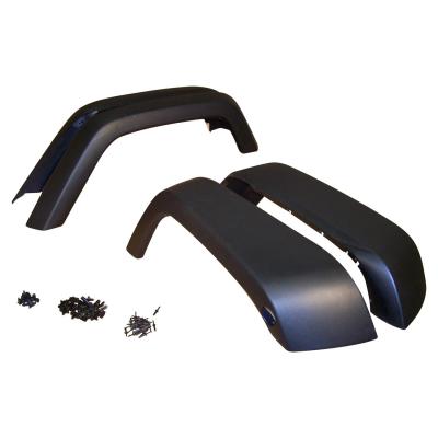 Black Textured Fender Flare Kit for 2007-2018 JK Wranglers Crown Automotive
