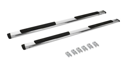 5 Inch OE Xtreme Low Profile SideSteps With Mounting Bracket Kit Polished Stainless Steel 2020-2025 Jeep Gladiator Go Rhino