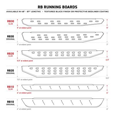 RB10/RB20 Running Boards Mounting Brackets Only Textured Black For 2007-2018 Jeep Wrangler JK 2 Door Go Rhino