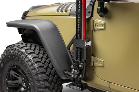 Exterior Jack Mount Textured Black For 2007-2018 Jeep Wrangler JK 2 Door Go Rhino