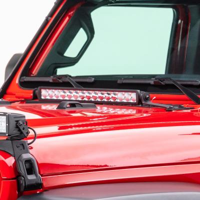 XE Hood Hinge Light Mount for a 20 Inch Single Row LED Bar Textured Black 2018-2026 Jeep Wrangler JL 2020-2025 Jeep Gladiator Go Rhino