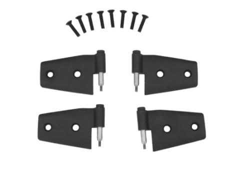 Lower Door Hinge Bracket for Set 1976-1983 Jeep CJ5, 1976-1986 Jeep CJ7, 1997-2006 Jeep Wrangler TJ, 1987-1995 Jeep Wrangler YJ Pair, Black Rampage