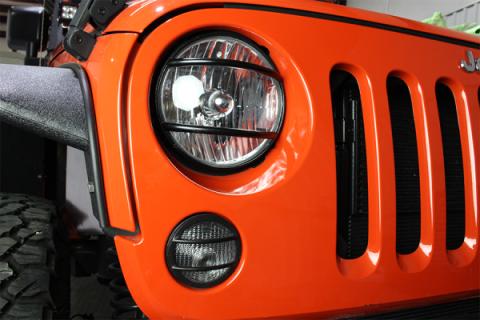 Jeep JK Front Marker Covers Pair 07-18 Wrangler JK Textured Black Kentrol