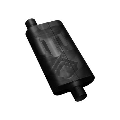 50 Series Delta Force Race Muffler 50 Series Race Muffler 409SS 2.50 Center In 2.50 Center Out, Low Profile -Aggressive Sound Flowmaster