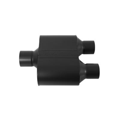 Super 10 Series Chambered Muffler Super 10 Series Stainless Steel 2.50 Center In 2.25 Dual Out Aggressive Sound Flowmaster