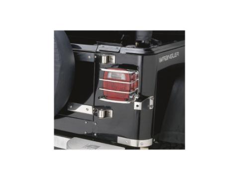 Euro Taillight Guard for 1976-1983 Jeep CJ5, 1976-1986 Jeep CJ7, 1997-2006 Jeep Wrangler TJ, 1987-1995 Jeep Wrangler YJ, Black Rampage