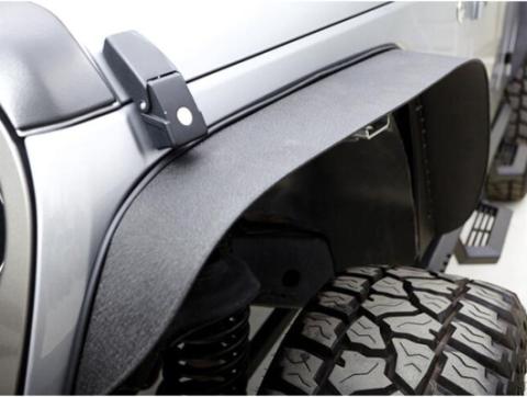 Trail Fender Flares for 2007-2018 Jeep Wrangler JK and JK Unlimited Set of 4, Black Steel Rampage