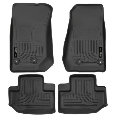 Weatherbeater Front &amp; 2nd Seat Floor Liners For 2011-2018 Jeep Wrangler JK Husky Liners