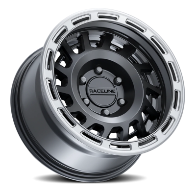 Aluminum Wheels 17x9 Halo 957BS Satin Black Silver Ring -12 Offset 6 on 135 Bolt Pattern 87.1 Bore Raceline