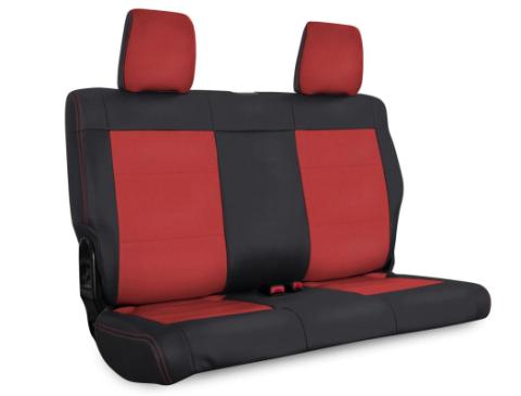 Rear Seat Cover for 07-10 Jeep Wrangler JK 2 Door Black and Red PRP Seats