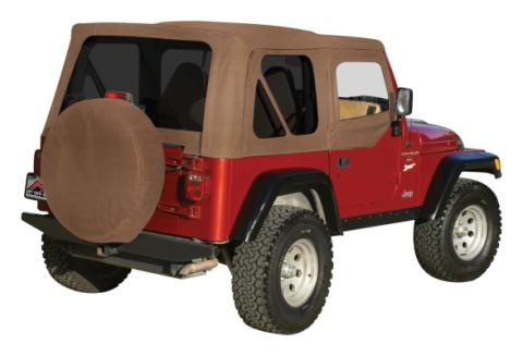 Soft Top 1997-2006 TJ Wrangler Spice Denim For Use w/Half Steel Doors w/Tinted Windows w/Frames/Soft Upper Doors/Hardware RT Off Road