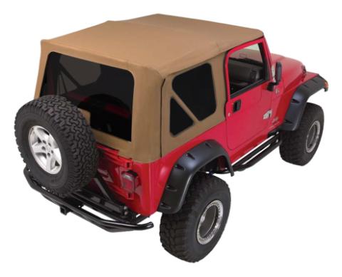 Soft Top 1997-2006 TJ Wrangler Spice Denim For Use w/Full Steel Doors w/Tinted Windows w/Frames/Soft Upper Doors/Hardware RT Off Road
