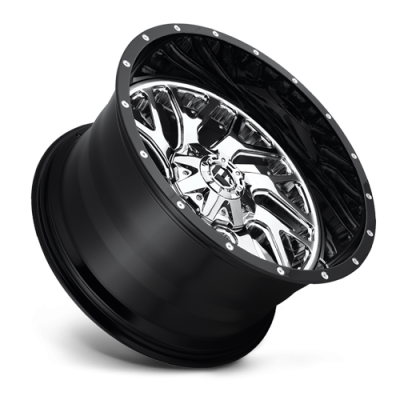 Aluminum Wheels 20X10 Triton D211 8 On 170 Chrome/Gloss Black Lip 125.1 Bore -19 Offset Mesh Spoke Fuel Off Road Wheels