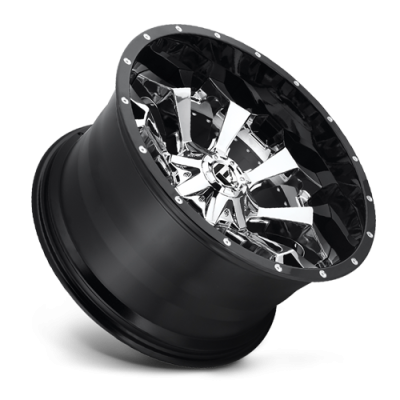 Aluminum Wheels 22X10 Assault D246 8 On 180 Chrome/Gloss Black Lip 124.2 Bore -13 Offset 8 Spoke Fuel Off Road Wheels