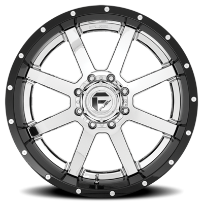 Aluminum Wheels 22X10 Maverick D260 8 On 180 Chrome/Gloss Black Lip 125.1 Bore -13 Offset Fuel Off Road Wheels