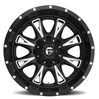 Aluminum Wheels 20X9 Throttle D513 8 On 170 Black Milled 125.2 Bore 1 Offset Fuel Off Road Wheels