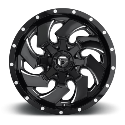 Aluminum Wheels 18X9 Cleaver D574 5 On 114.3/5 On 127 Gloss Black/Milled 78.1 Bore -12 Offset 8 Spoke Fuel Off Road Wheels