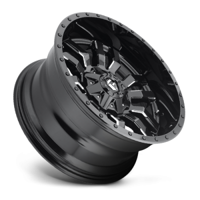 Aluminum Wheels 22X9.5 Sledge D595 8 On 165.1 Gloss Black Milled 125.1 Bore 20 Offset Fuel Off Road Wheels