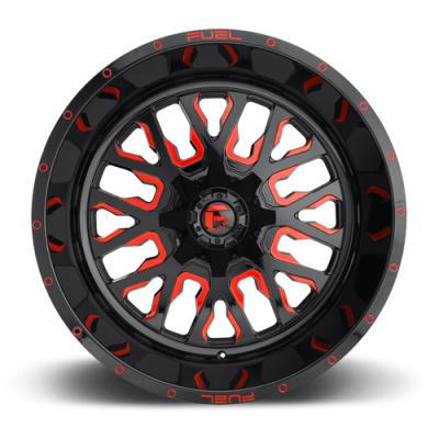 Aluminum Wheels 20X10 Stroke D612 5 On 114.3/5 On 127 Gloss Red/Milled 78.1 Bore -18 Offset Fuel Off Road Wheels