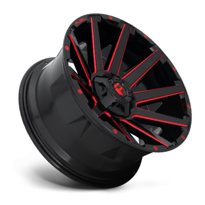 Aluminum Wheels 20X10 Contra D643 5 On 139.7/5 On 150 Gloss Red Milled 110.3 Bore -18 Offset Multi Spoke Fuel Off Road Wheels