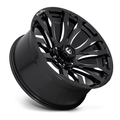 Aluminum Wheels 20X9 Blitz D673 5 On 150 Gloss Black Milled 110.1 Bore 20 Offset Multi Spoke 37 Lbs Fuel Off Road Wheels