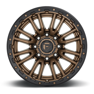 Aluminum Wheels 22X10 Rebel D681 8 On 165.1 Matte Bronze Black Bead Ring 125.1 Bore -18 Offset Fuel Off Road Wheels