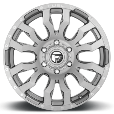 Aluminum Wheels 20X10 Blitz D693 6 On 139.7 Brushed Gunmetal Gray Tinted Clear 106.1 Bore -18 Offset Multi Spoke Fuel Off Road Wheels