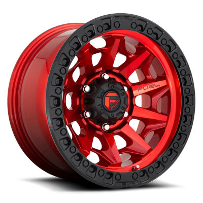 Aluminum Wheels 20X9 Covert D695 8 On 165.1 Candy Red Black Bead Ring 125.22 Bore 1 Offset Multi Spoke Fuel Off Road Wheels