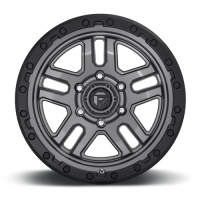 Aluminum Wheels 18X9 AMMO D701 6 On 135 Matte Gunmetal Gray W/Black Bead Ring 87.1 Bore 20 Offset 5 Spoke Fuel Off Road Wheels
