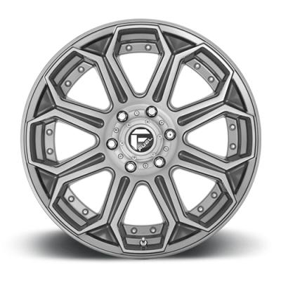 Aluminum Wheels 20X9 Siege D705 6 On 135 Brushed Gunmetal Gray Tinted Clear 87.1 Bore 1 Offset Fuel Off Road Wheels