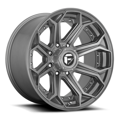 Aluminum Wheels 22X10 Siege D705 8 On 165.1 Brushed Gunmetal Gray Tinted Clear 125.2 Bore -18 Offset Fuel Off Road Wheels