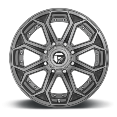 Aluminum Wheels 22X10 Siege D705 8 On 165.1 Brushed Gunmetal Gray Tinted Clear 125.2 Bore -18 Offset Fuel Off Road Wheels