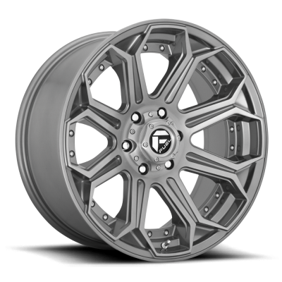 Aluminum Wheels 22X12 Siege D705 6 On 139.7 Brushed Gunmetal Gray Tinted Clear 106.1 Bore -44 Offset Fuel Off Road Wheels