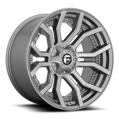 Aluminum Wheels 24X12 Rage Platinum D713 8 On 180 Brushed Gunmetal Gray Tinted Clear 124.3 Bore -44 Offset Fuel Off Road Wheels