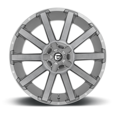 Aluminum Wheels 20X10 Contra Platinum D714 8 On 165.1 Brush Gunmetal Gray/Clear Tint 125.1 Bore -18 Offset Multi Spoke Fuel Off Road Wheels
