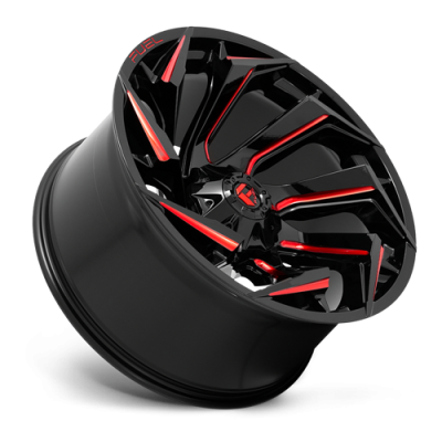 Aluminum Wheels 18X9 Reaction D755 8 On 165.1 Gloss Black Milled Red Tint 125.1 Bore 1 Offset Fuel Off Road Wheels