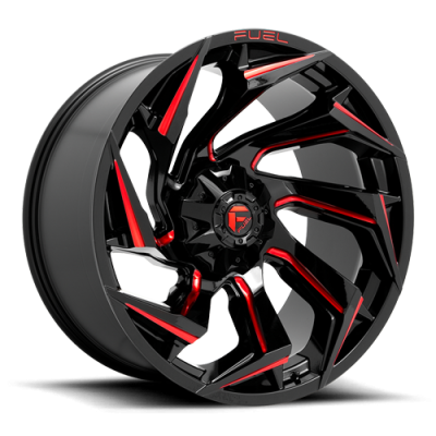 Aluminum Wheels 20X9 Reaction D755 8 On 165.1 Gloss Black Milled Red Tint 125.1 Bore 20 Offset Fuel Off Road Wheels