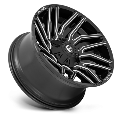 Aluminum Wheels 20X9 Typhoon D773 5 On 114.3/5 On 127 Gloss Black/Milled 78.1 Bore 1 Offset Fuel Off Road Wheels