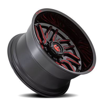Aluminum Wheels 20X10 Hurricane D808 6 On 135 Gloss Black/Red Milled 87.1 Bore -18 Offset Fuel Off Road Wheels
