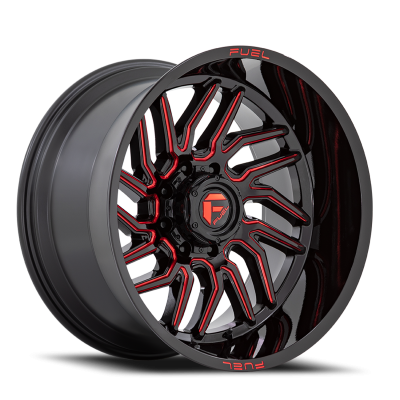 Aluminum Wheels 20X9 Hurricane D808 5 On 139.7 Gloss Black/Red Milled 78.1 Bore 20 Offset Fuel Off Road Wheels