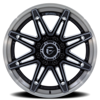 Aluminum Wheels 20X10 Brawl FC401BT 8 On 180 Gloss Black Brushed Dark Tint 124.2 Bore -18 Offset Fuel Off Road Wheels