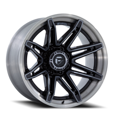 Aluminum Wheels 22X10 Brawl FC401BT 8 On 180 Gloss Black Brushed Dark Tint 124.2 Bore -18 Offset Fuel Off Road Wheels