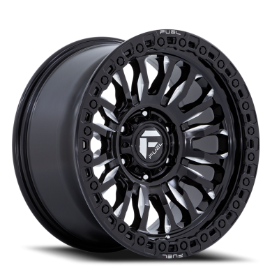 Aluminum Wheels 17X9 Rincon SBL FC857BE 8 On 180 Gloss Black Milled 124.2 Bore -12 Offset Fuel Off Road Wheels