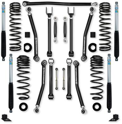 3.5 Inch Adventure X No Limits Mid-Arm Suspension System for Jeep Wrangler JLU 392 Models With Bilstein Shocks Rock Krawler