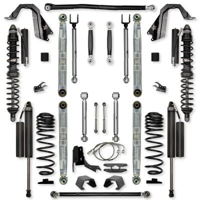 4.5 Inch X-Factor Pro Elite Coilover No Limits Mid-Arm Suspension System for Jeep Gladiator JT Gas Models Comp Stage 1 Rock Krawler
