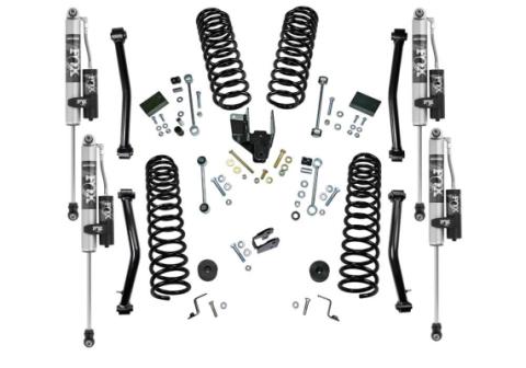 4 Inch Dual Rate Coil Lift Kit 2018-2025 Jeep Wrangler JL Unlimited 4-Door 4WD with Fox 2.0 Reservoir Shocks Will not fit Mojave Edition Superlift