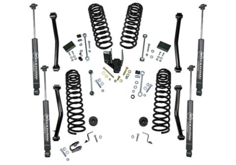 4 Inch Dual Rate Coil Lift Kit 2018-2025 Jeep Wrangler JL Unlimited Including Rubicon with Superlift Shadow Series Shocks Superlift